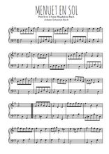 Téléchargez l'arrangement pour piano de la partition de Menuet en sol en PDF